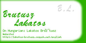 brutusz lakatos business card
